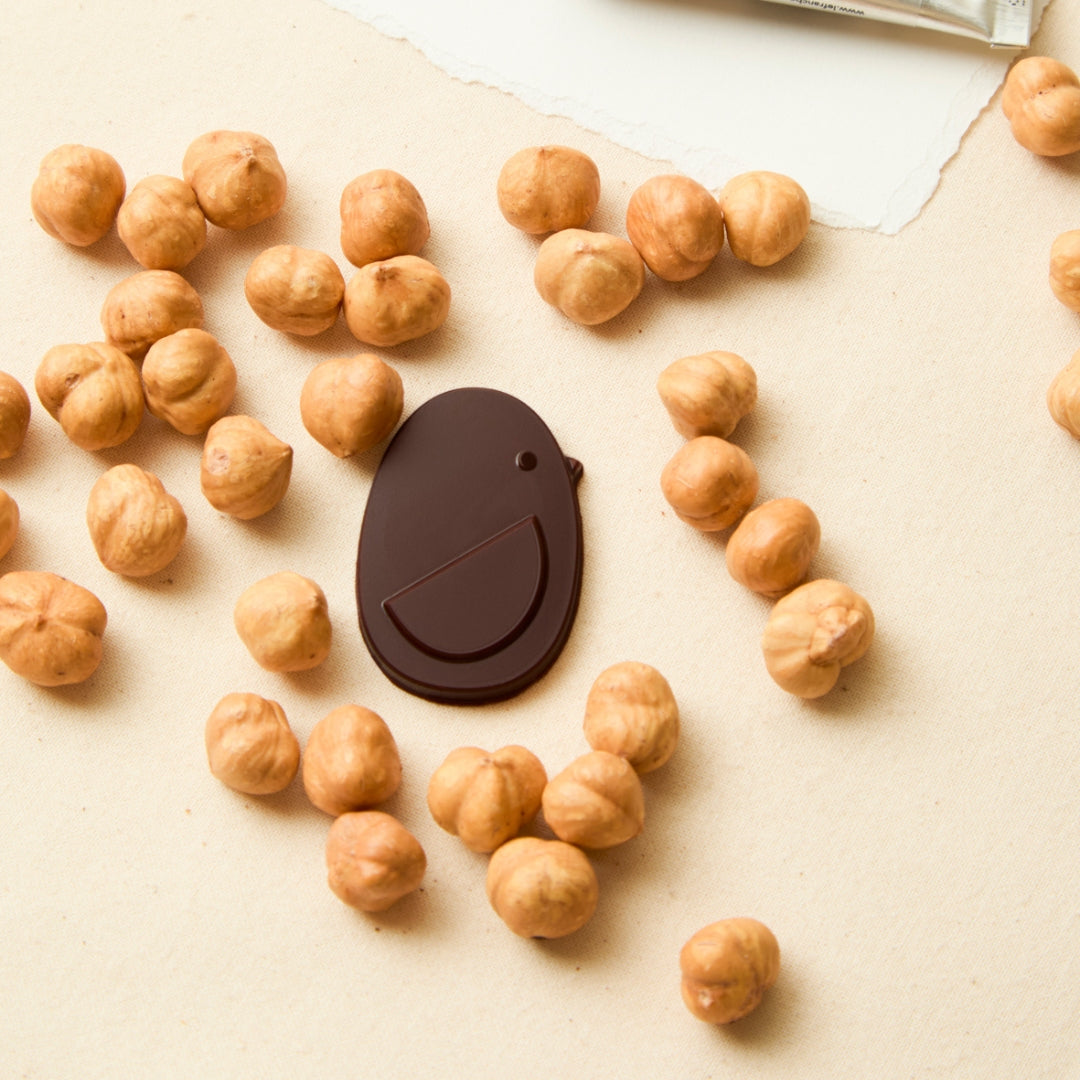 BOÎTE 24 NANO OEUFS DE PLAQ MIX NOIR ET LAIT PRALINÉ NOISETTES