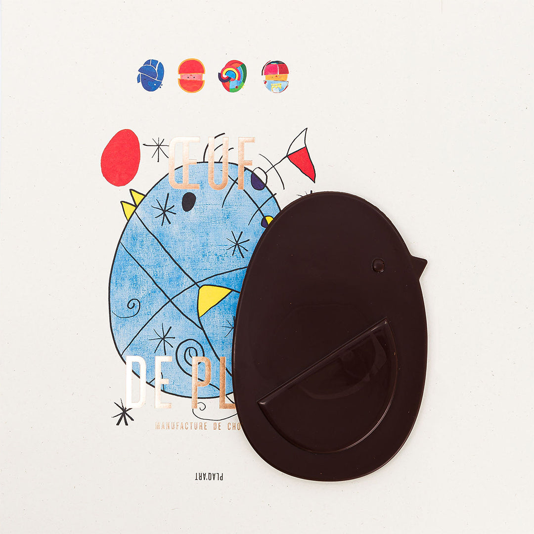 OEUF DE PLAQ PUR NOIR PRALINÉ PISTACHES