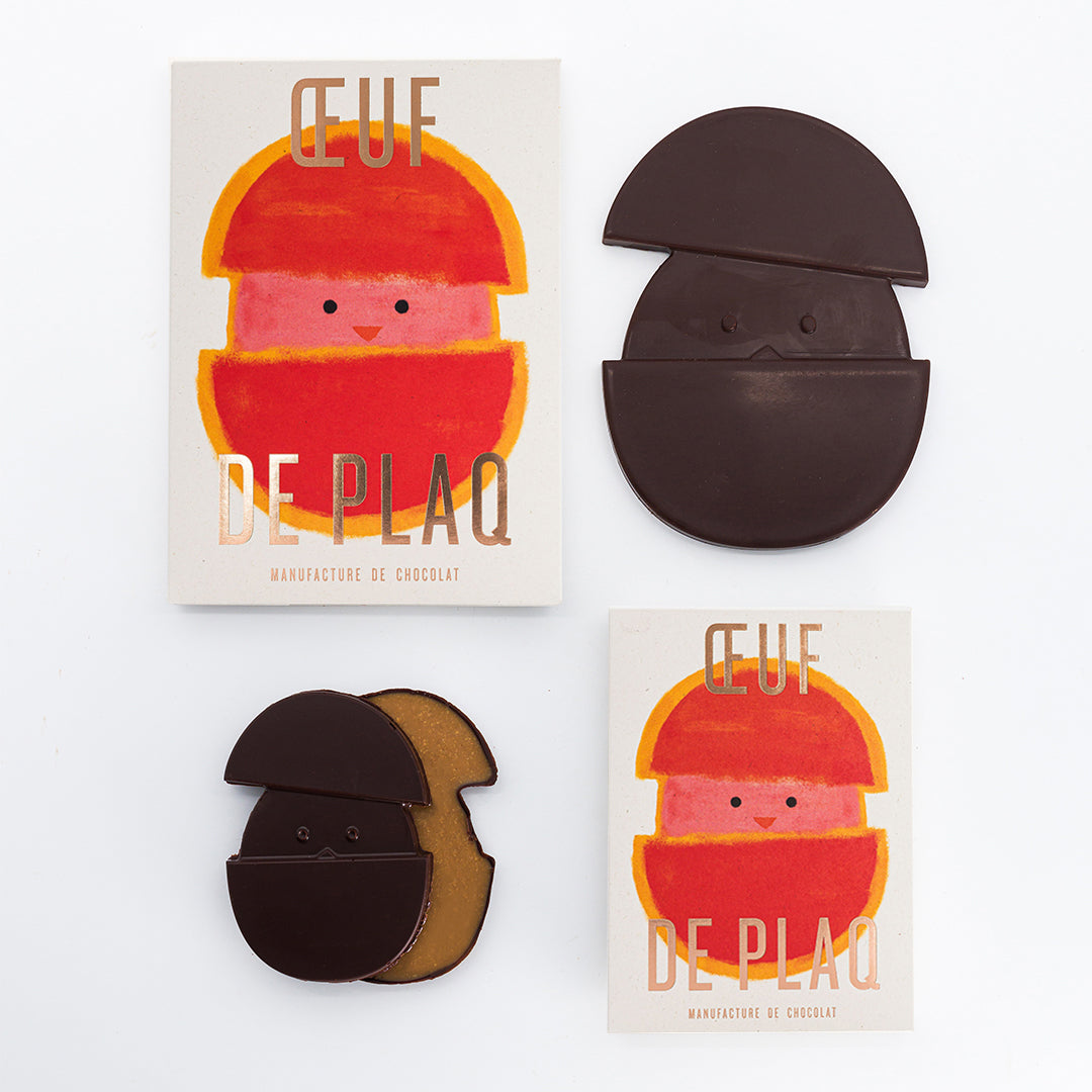 PETIT OEUF DE PLAQ PUR NOIR PRALINÉ NOISETTES