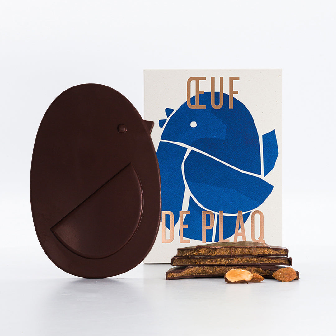 OEUF DE PLAQ PUR LAIT PRALINÉ AMANDES