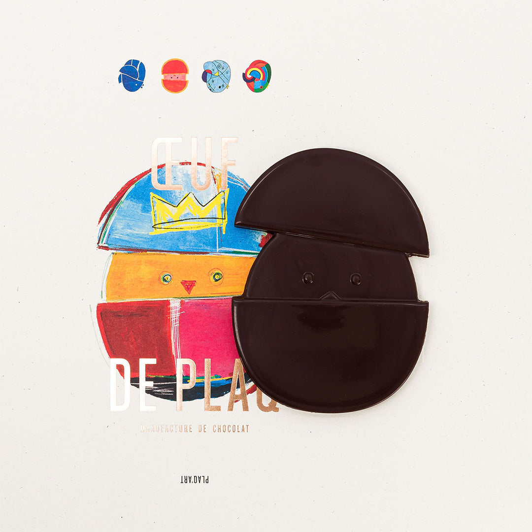 OEUF DE PLAQ PUR NOIR PRALINÉ CACAHUÈTES