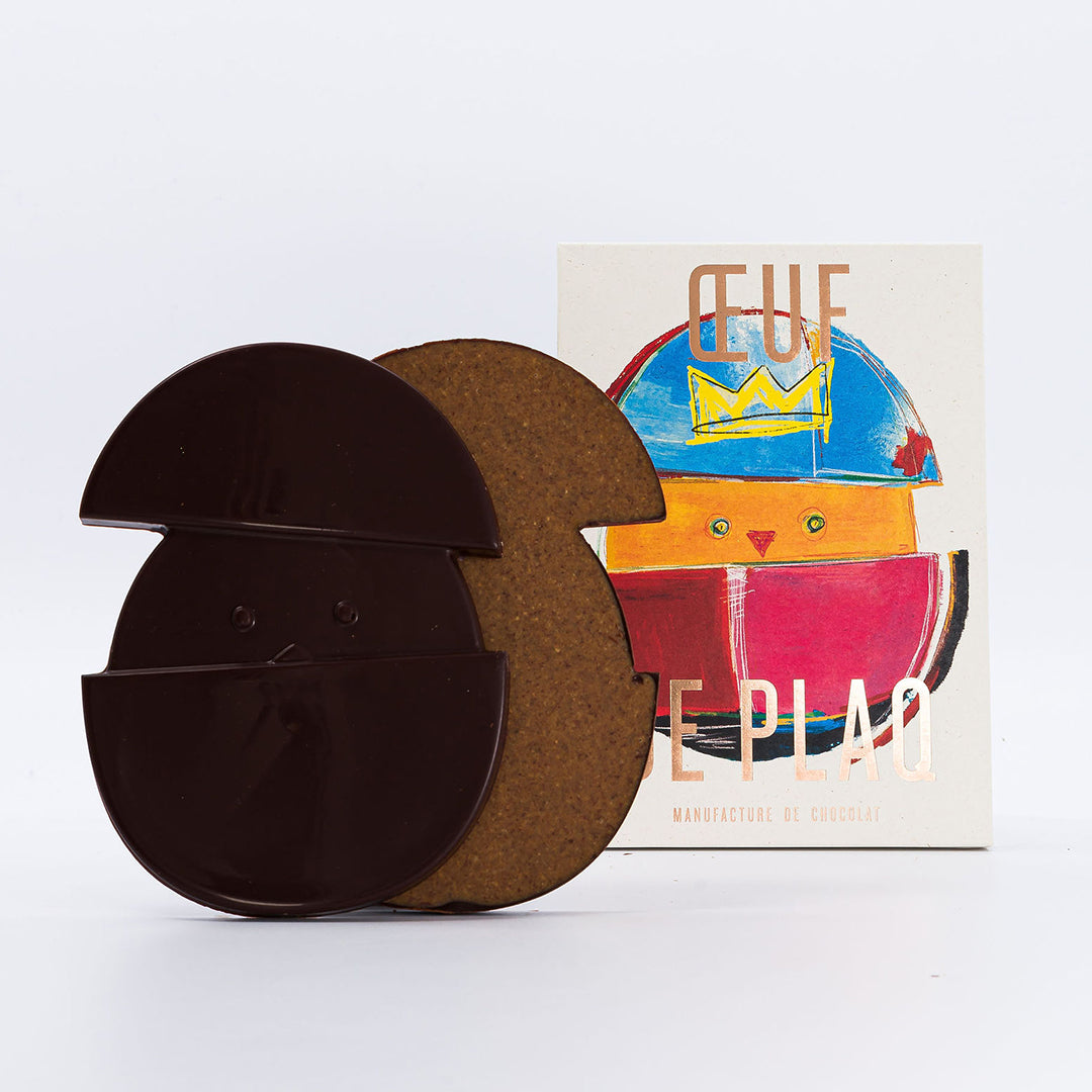 OEUF DE PLAQ PUR NOIR PRALINÉ CACAHUÈTES