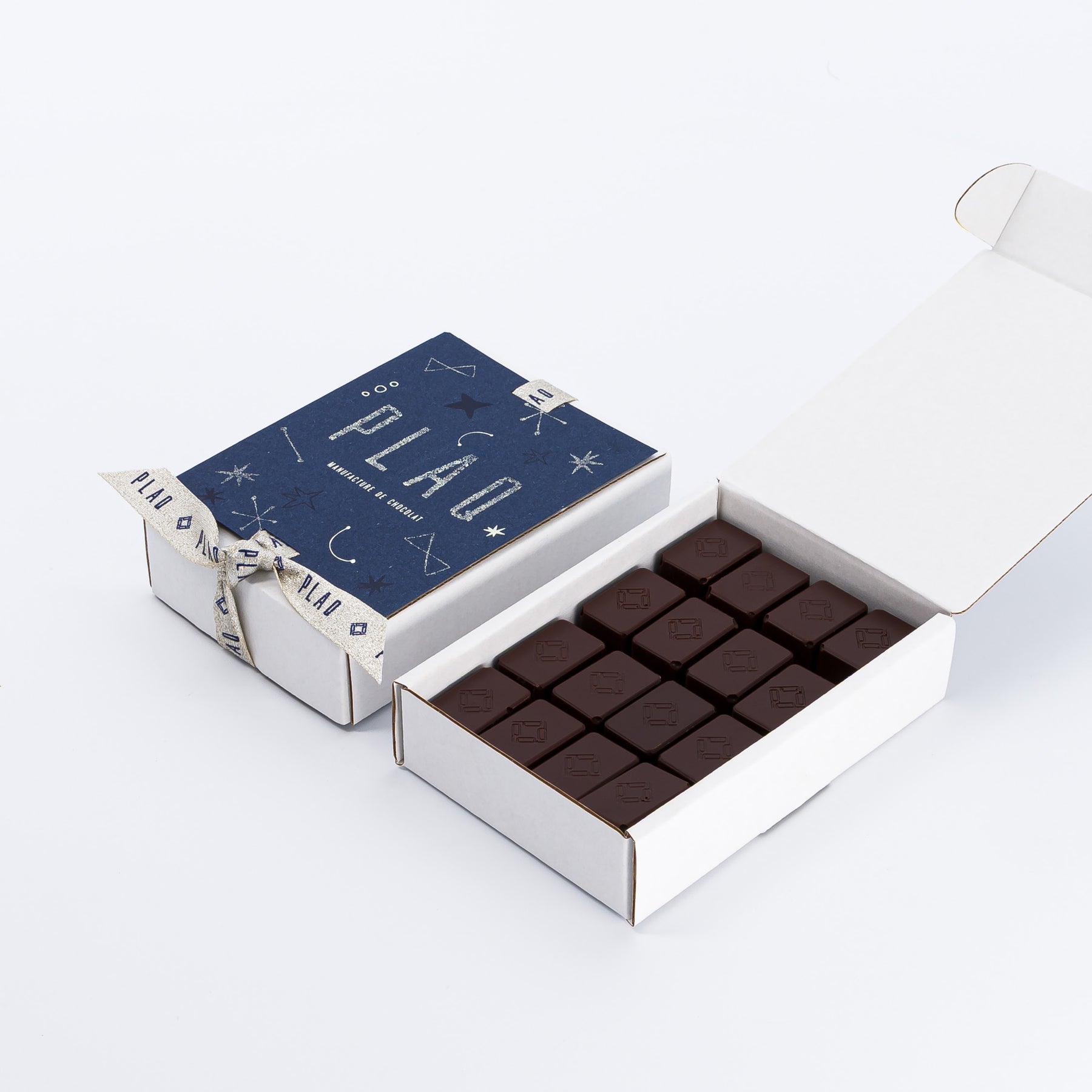 BOÎTE 16 BONBONS MIX DE 2 GANACHES CHOCOLAT NOIR