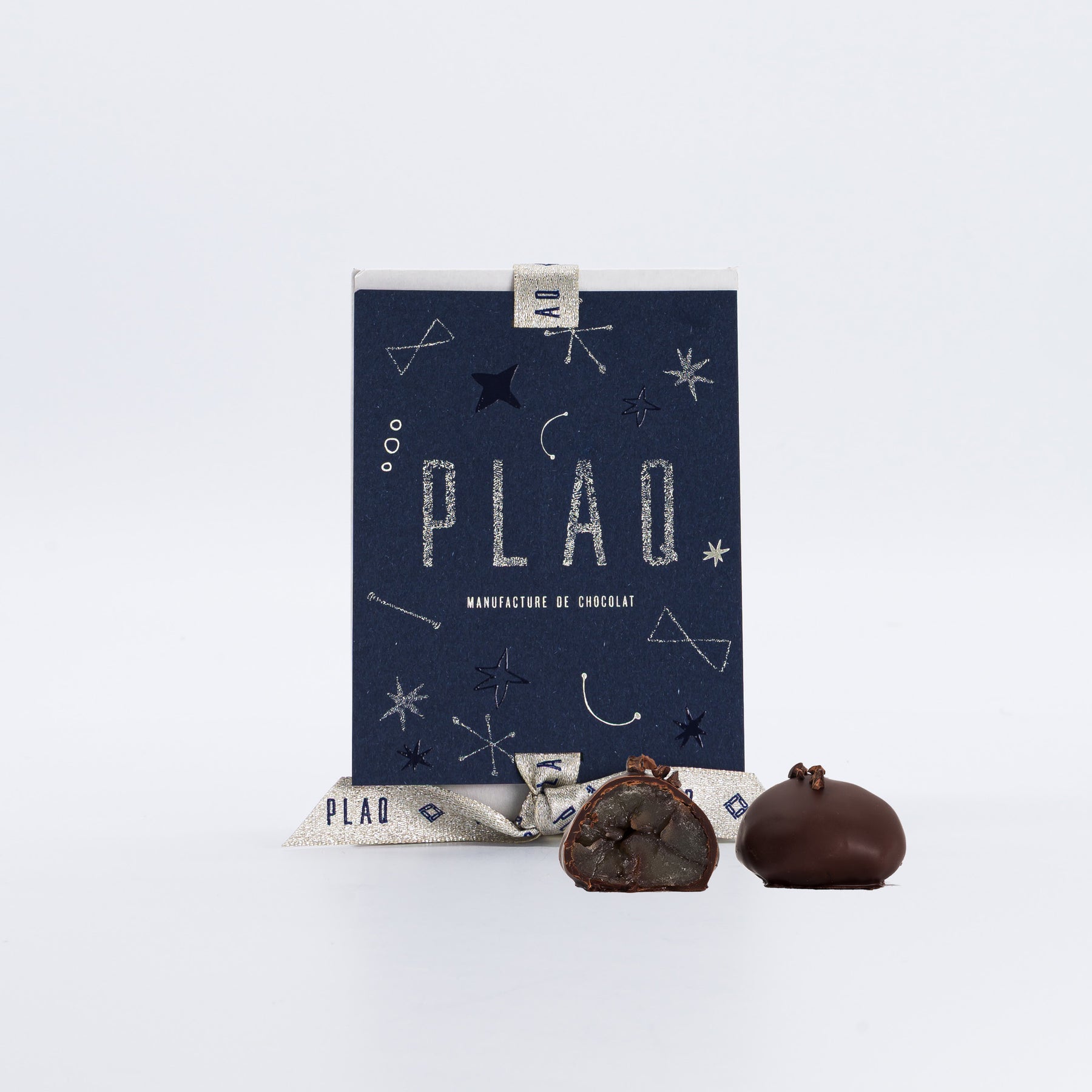 BOÎTE 6 MARRONS CONFITS ENROBÉS TRÈS NOIR