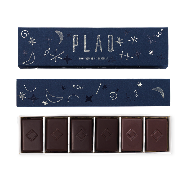 BOÎTE 36 NANO NOIR PRALINÉ NOISETTES ET PISTACHES & LAIT PRALINÉ NOISETTES