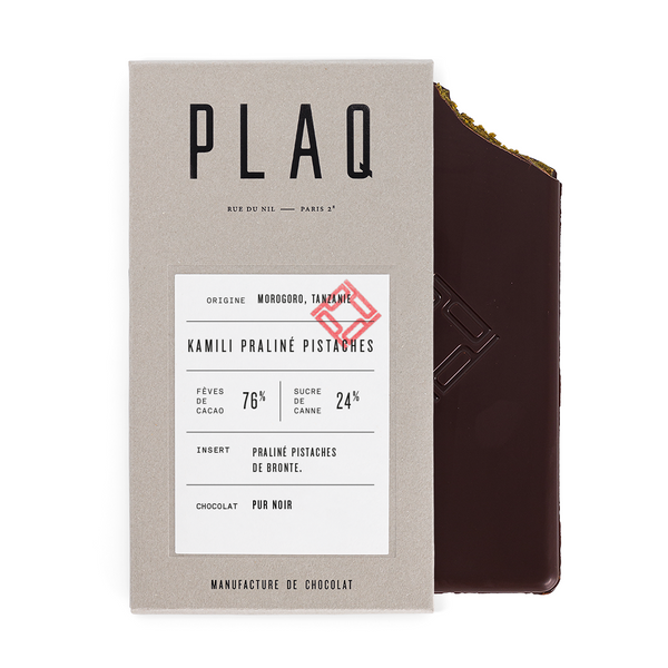 Plaq pur noir kamili praliné pistaches